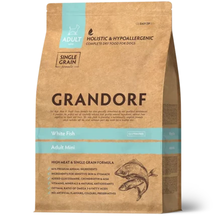 GRANDORF Adult Mini sausā barība ar balto zivi