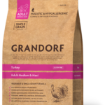 GRANDORF Adult Medium & Maxi sausā barība ar tītaru